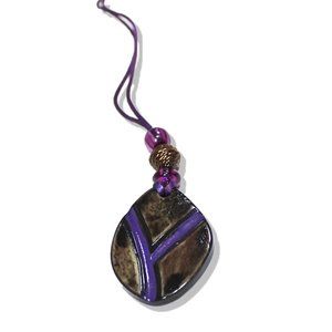 Runic Style Pendant Necklace with Beads and Cord